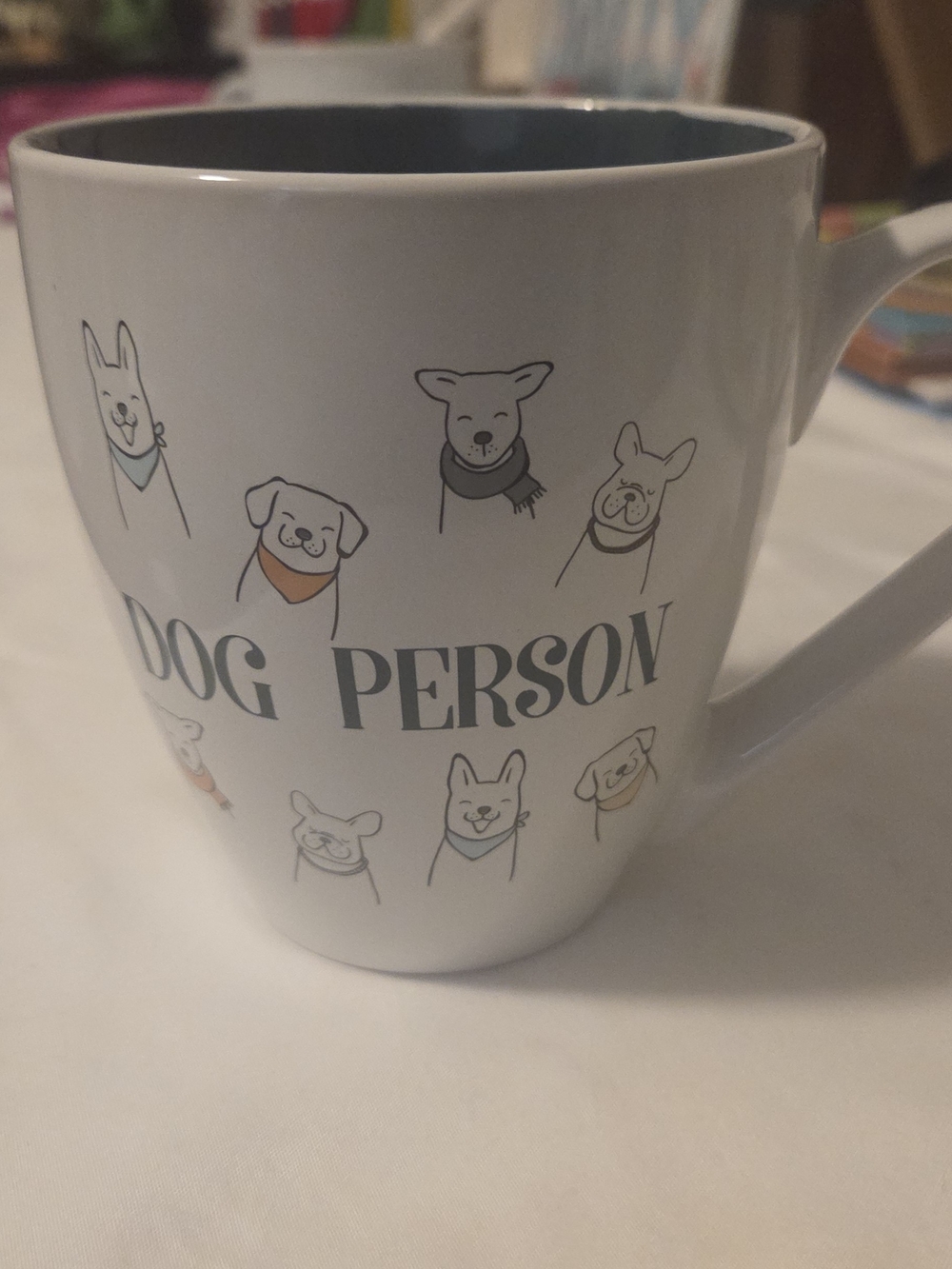 Dog Person White Ceramic Coffee  Mug with Dog Illustrations